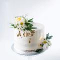 Celebration semi naked white flowers cake order online Lonson