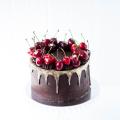 Chocolate and cherry drip cake