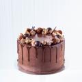 Buy 6" birthday chocolate cake with chocolate drippy glaze online London