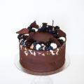 Chocolate truffle cake with blackberries