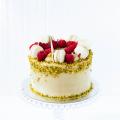 Pistachio and raspberry cake