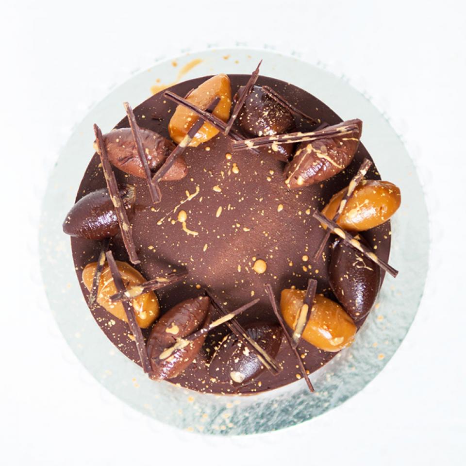 Chocolate salted caramel cake delivered to Finchley, Islington