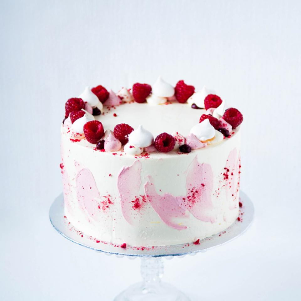 Buy celebration lemon white chocolate raspberry cake Central London